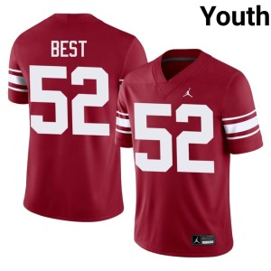Throwback Youth Crimson Embroidery #52 Noah Best Sooners Jerseys 714903-190