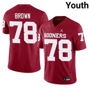 University #78 Crimson Oklahoma Youth Orlando Brown Jersey 789417-768