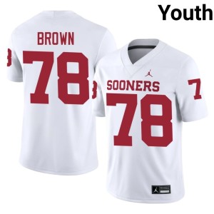 Youth Embroidery OU Sooners White Orlando Brown #78 Jersey 558493-812