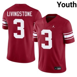 Throwback Parker Livingstone Replica Crimson Sooners #3 Youth Jersey 696591-633