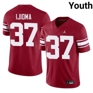 Throwback Crimson Oklahoma Prince Ijioma Youth #37 College Jerseys 752567-451