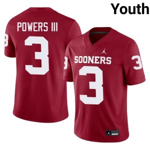 OU Sooners #3 High School Reggie Powers III Crimson Youth Jerseys 733916-628