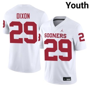 Player #29 Oklahoma White Youth Ricky Dixon Jersey 996208-381