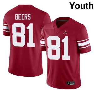 Throwback Youth Rocky Beers Crimson OU Limited #81 Jersey 319585-444