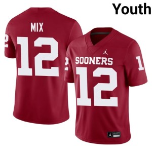 Crimson #12 Embroidery Sooner State Youth Ryder Mix Jerseys 723969-815