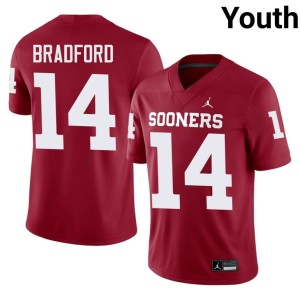 #14 Alumni Sam Bradford Youth Oklahoma Crimson Jersey 107762-312