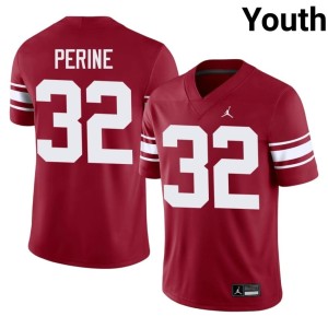 Throwback Player Sooners Crimson Samaje Perine #32 Youth Jerseys 270452-581