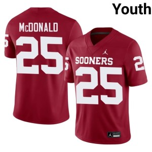 #25 Tommy McDonald University of Oklahoma Sooners Youth Limited Crimson Jerseys 771440-762