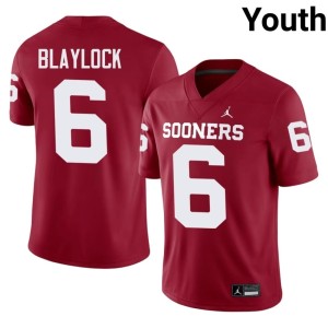 OU Sooners Tory Blaylock Crimson University Youth #6 Jerseys 303583-363