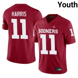 #11 Game Youth Trell Harris Crimson Sooners Jerseys 127619-171