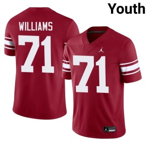 Throwback Trent Williams OU Youth NCAA #71 Crimson Jersey 304407-114
