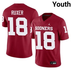 Crimson Youth OU Sooners Limited Tyler Ruxer #18 Jerseys 288182-212